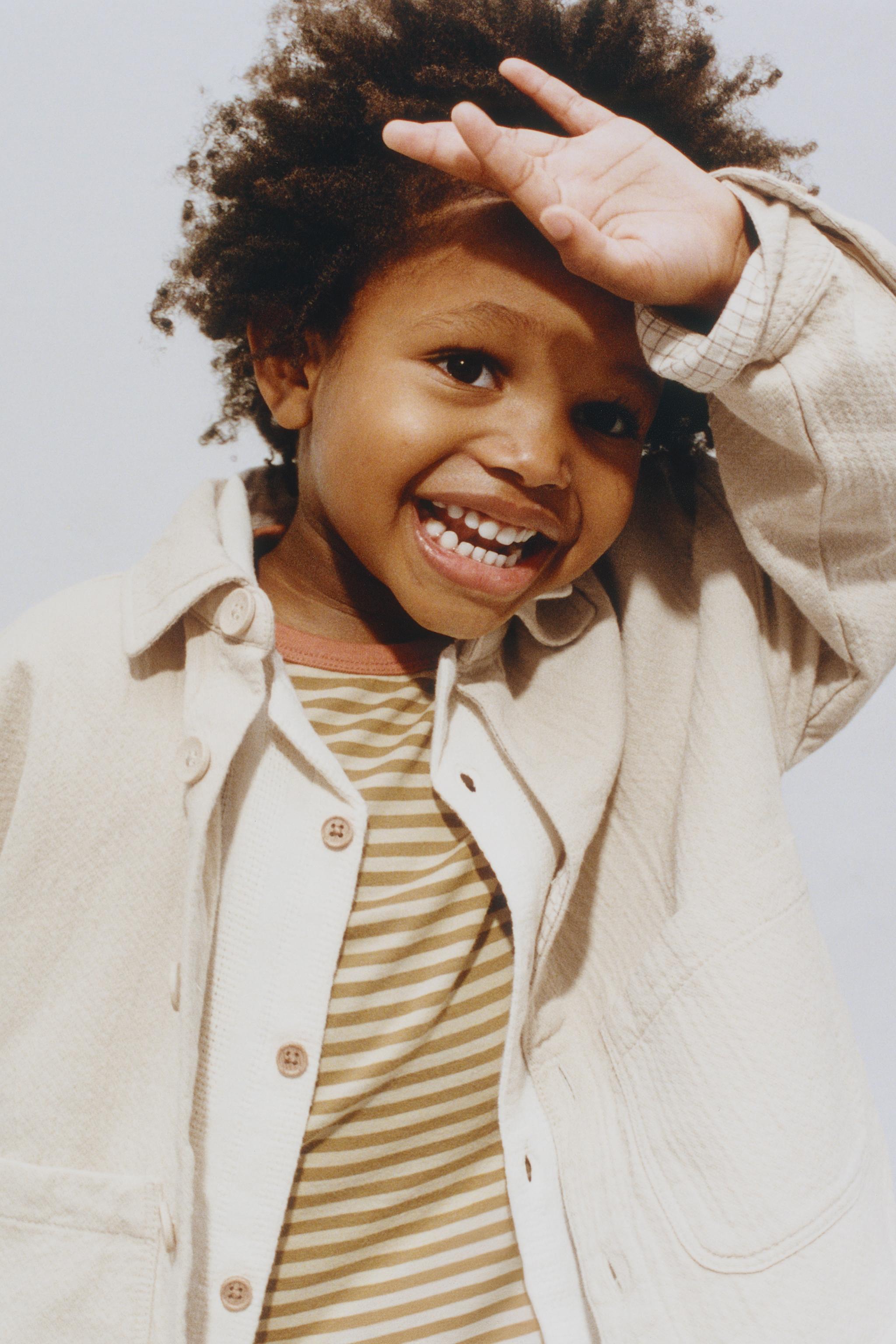 TEXTURED COTTON LINEN OVERSHIRT